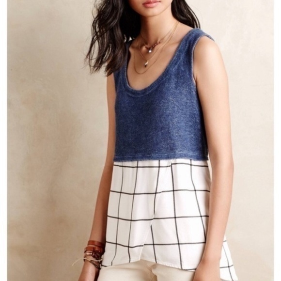 Anthropologie Tops - Anthropologie Deletta WindowpaneTank Size X-Small